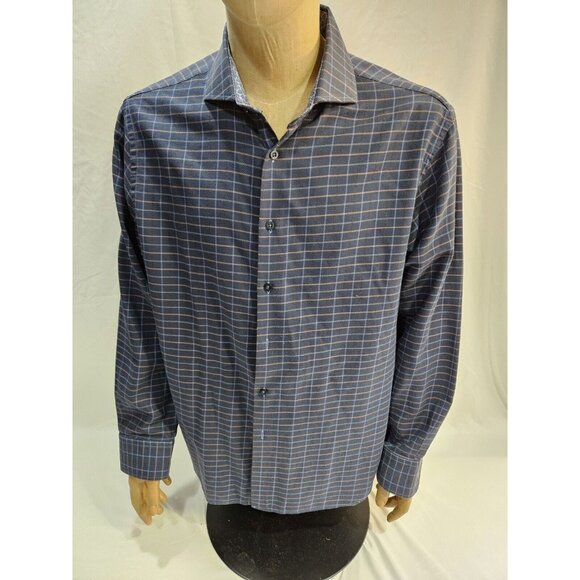 James Tattersall Other - James Tattersall Men's Blue 100% Cotton Button Down Long Sleeve Shirt Sz XL